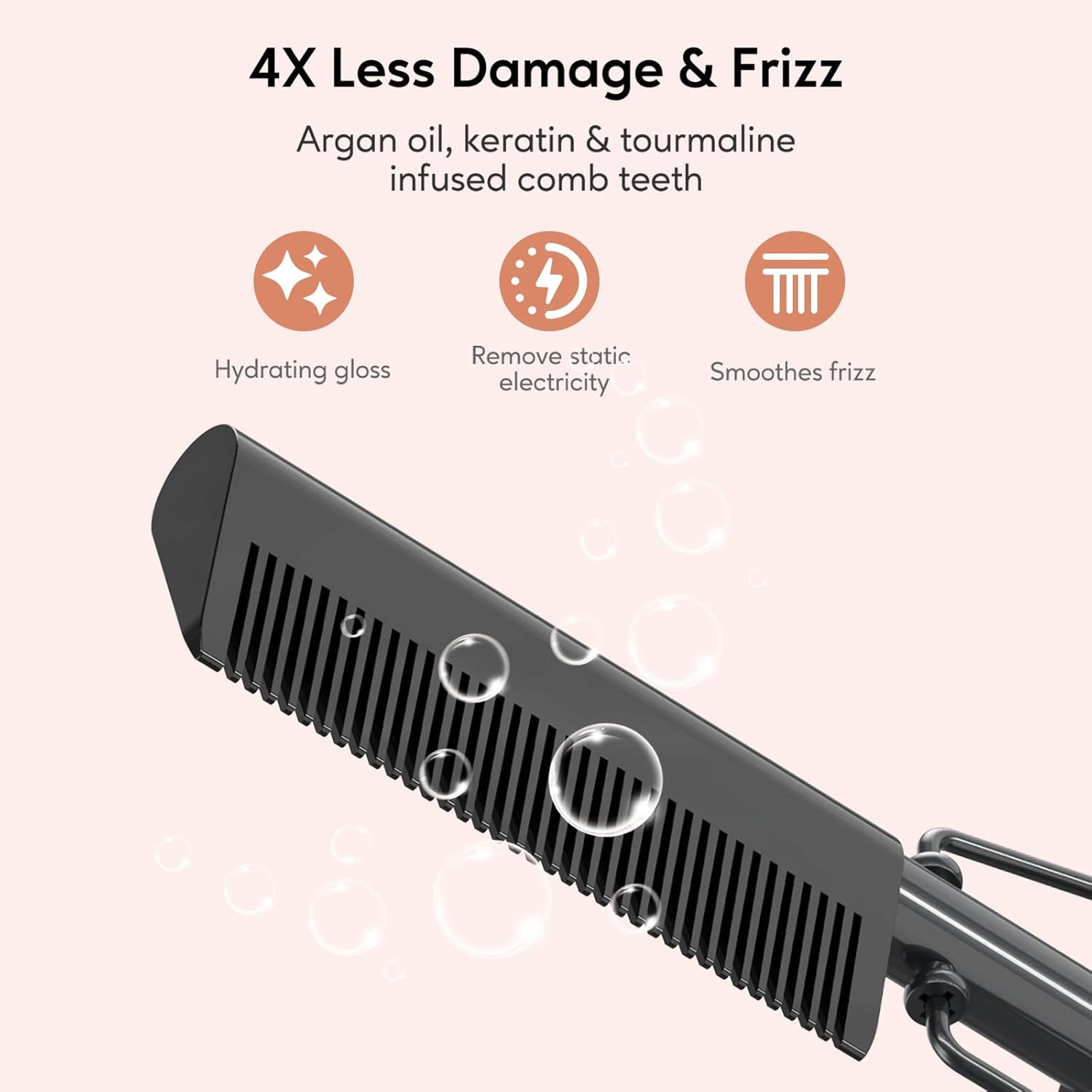 Peigne chauffant pour perruques : lissage parfait des cheveux afro et de la barbe avec température réglable – Image 4
