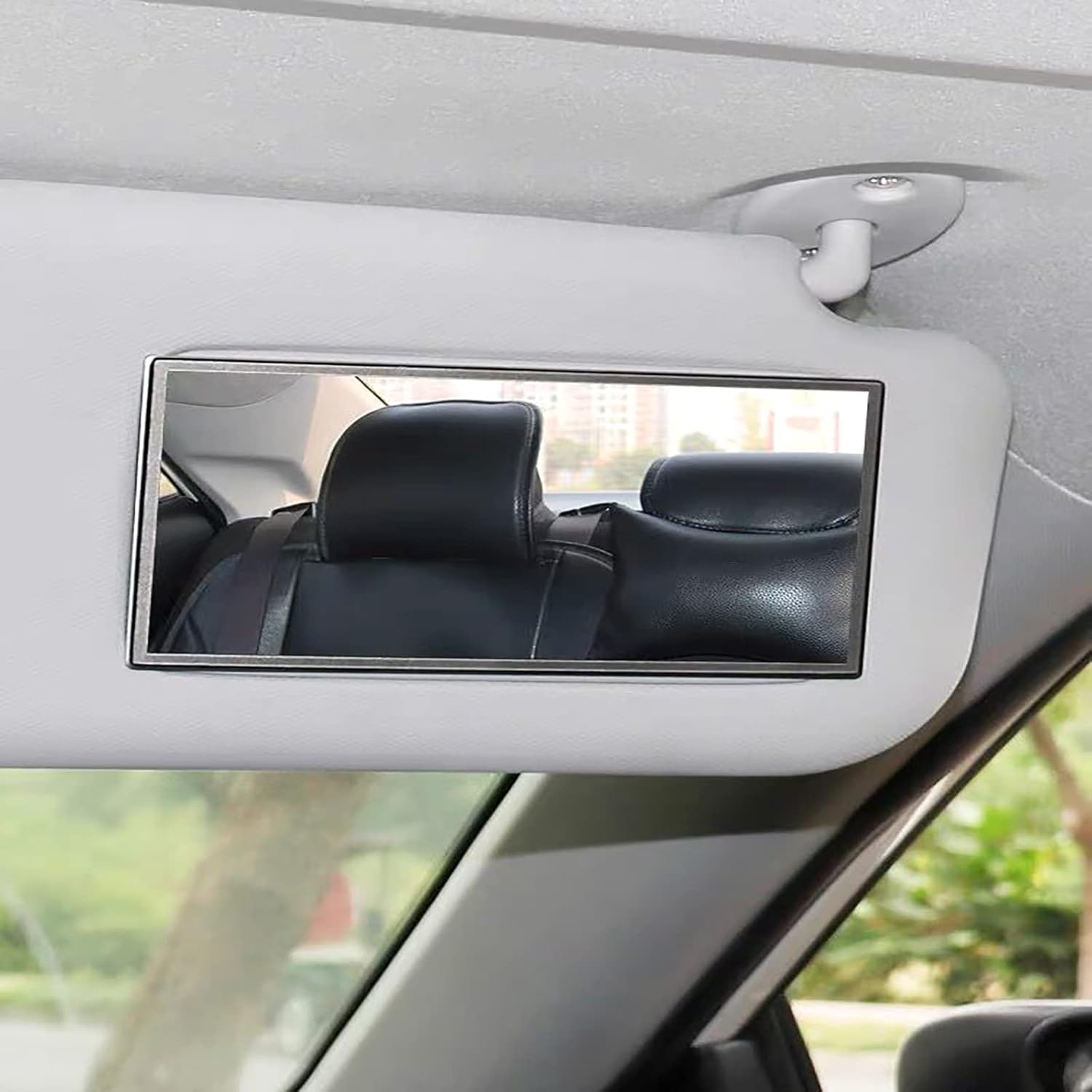 Miroir de maquillage HD : un accessoire auto-adhésif en acier inoxydable pour une touche d'élégance dans votre voiture