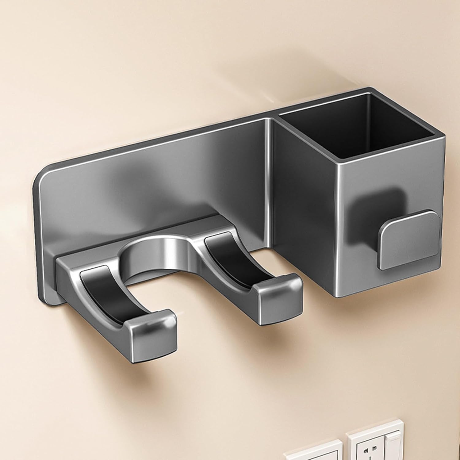 Sèche-cheveux pratique moderne : support mural pour un gain de place et une salle de bain toujours rangée – Image 2