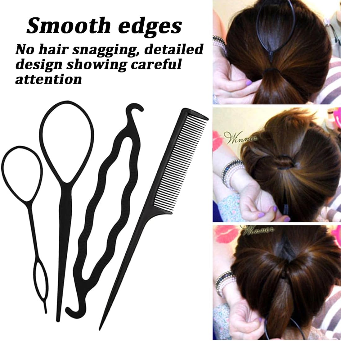 Outils de coiffure : 7 pièces essentielles pour femmes et filles, pour des chignons et tresses simples et élégants – Image 5