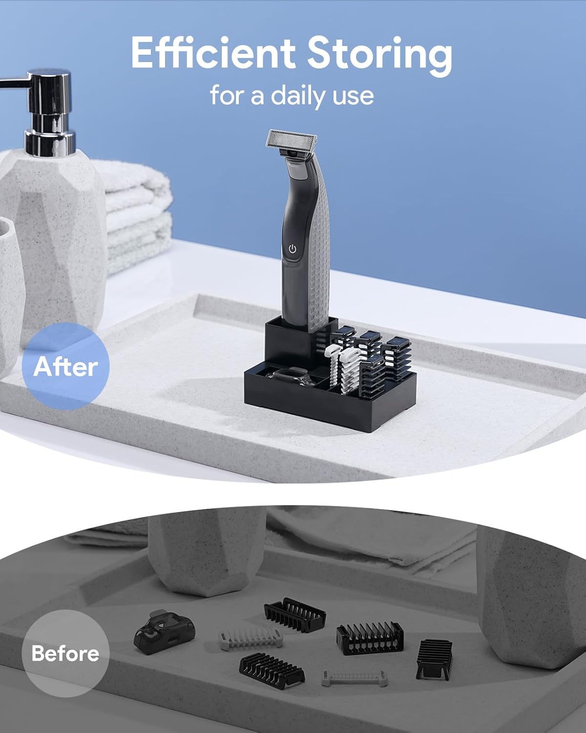 Sabots peigne de guidage pour rasoir : la solution idéale pour couper les cheveux avec précision 6 pièces avec base pour un coiffage facile et professionnel à domicile – Image 3