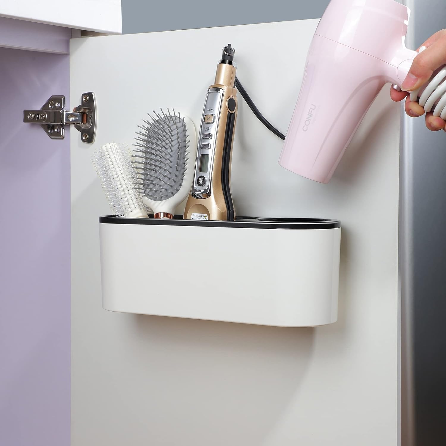 Porte sèche cheveux : l'organisateur mural élégant pour hôtels et salons de coiffure – Image 2