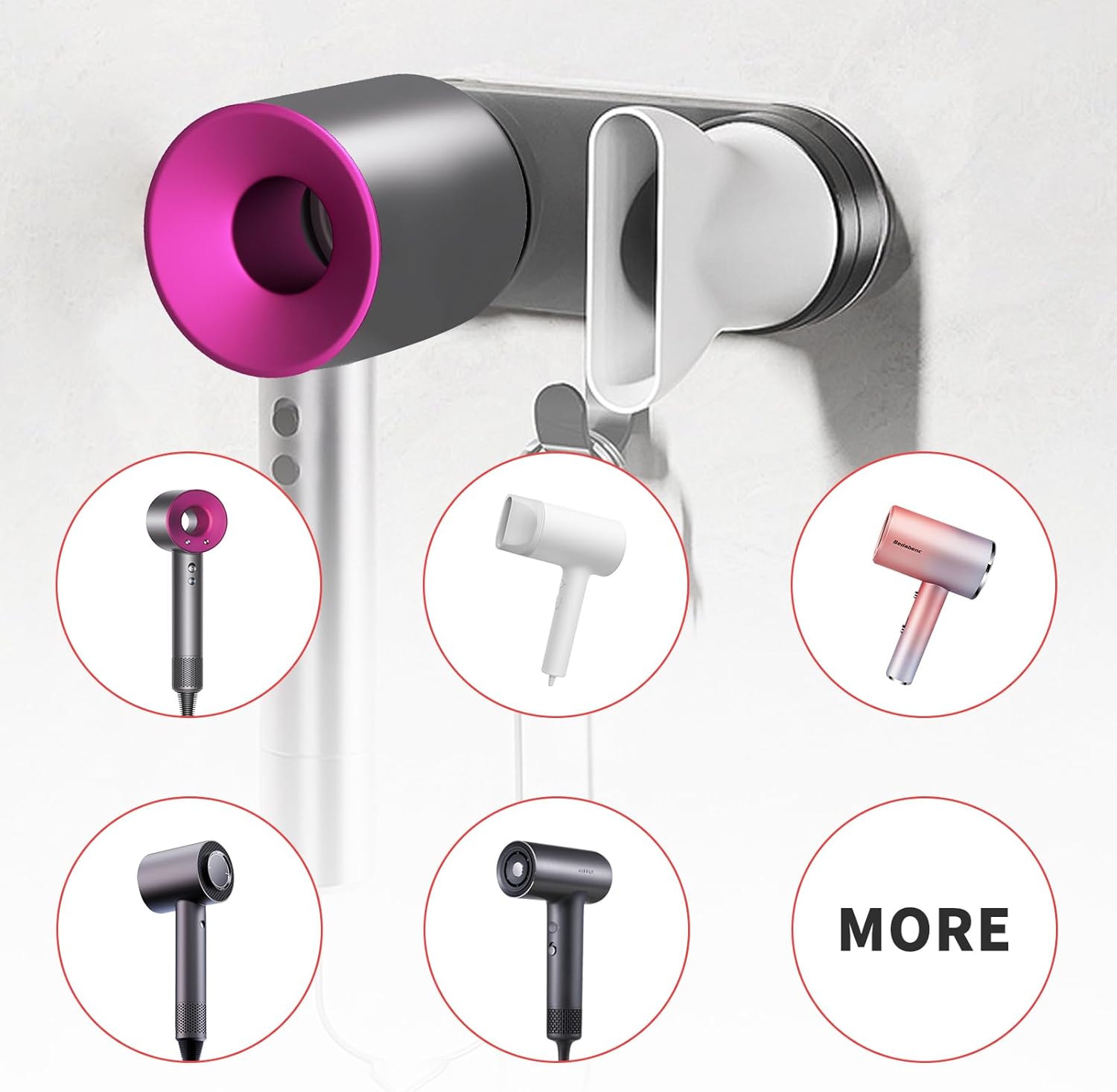 Support magnétique pour sèche-cheveux : pratique et élégant pour toutes les salles de bain – Image 7