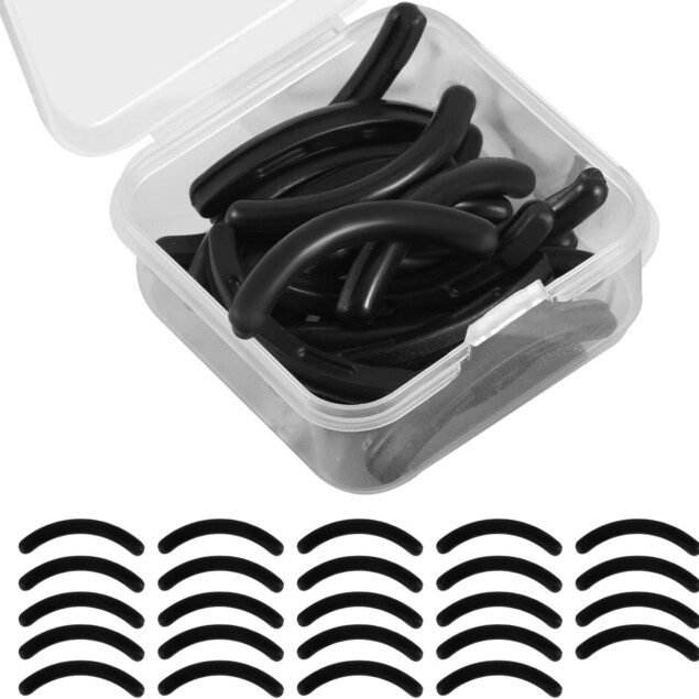 Recharge pour recourbe-cils : 24 pièces en caoutchouc souple pour un maquillage impeccable Accessoires de beauté indispensables pour les passionnées de maquillage avec boîte de rangement élégante