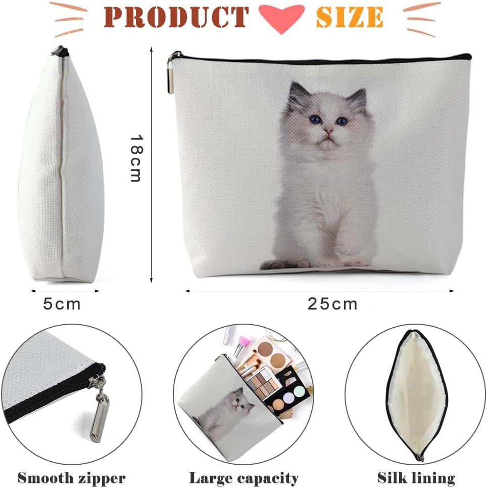 Pochette de maquillage stylée pour amoureux des chats : la trousse de toilette mignonne et portable idéale pour vos festivals et anniversaires – Image 2