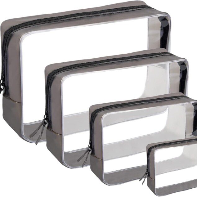 Trousse de toilette transparente : le lot de 4 pochettes imperméables pour un rangement élégant en voyage