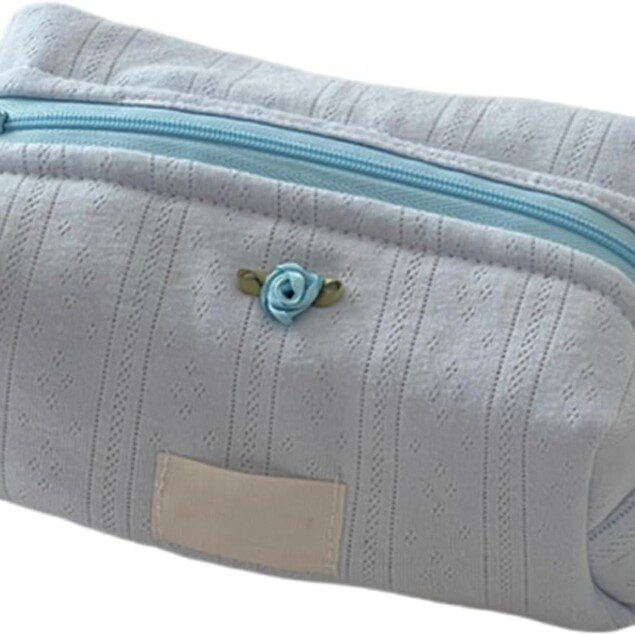 Pochettes de maquillage élégantes en coton matelassé : rangement sécurisé et organisé pour femmes et filles