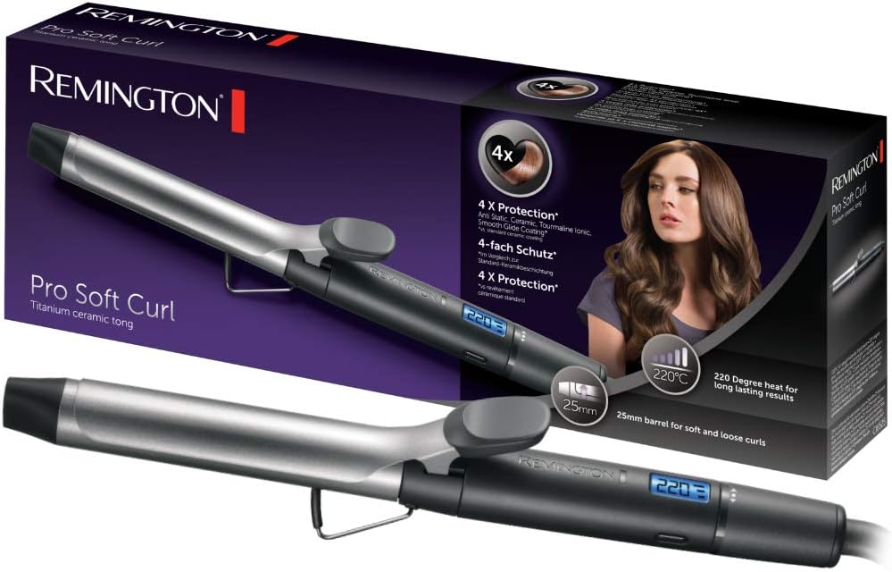Boucleur à cheveux Remington Pro Soft Curl : des boucles souples pour un style élégant et durable 

Profitez de 4X Protection avec céramique et tourmaline ionique, réglages précis pour tous les types de cheveux