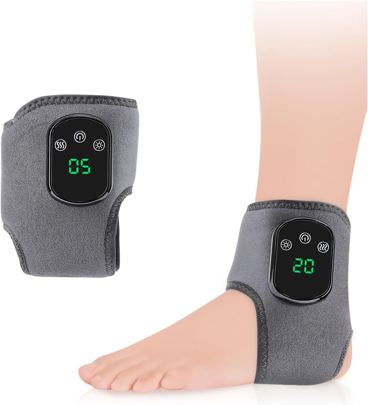 Appareil de massage 3-en-1 pour les pieds : soulagement et détente grâce à la thérapie par la chaleur infrarouge pour les chevilles