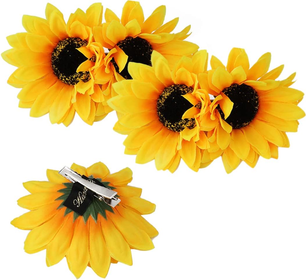 Pinces crocodiles en forme de tournesol : accessoires de coiffure pour femmes et filles, idéaux pour des vacances à la plage et des fêtes estivales – Image 4