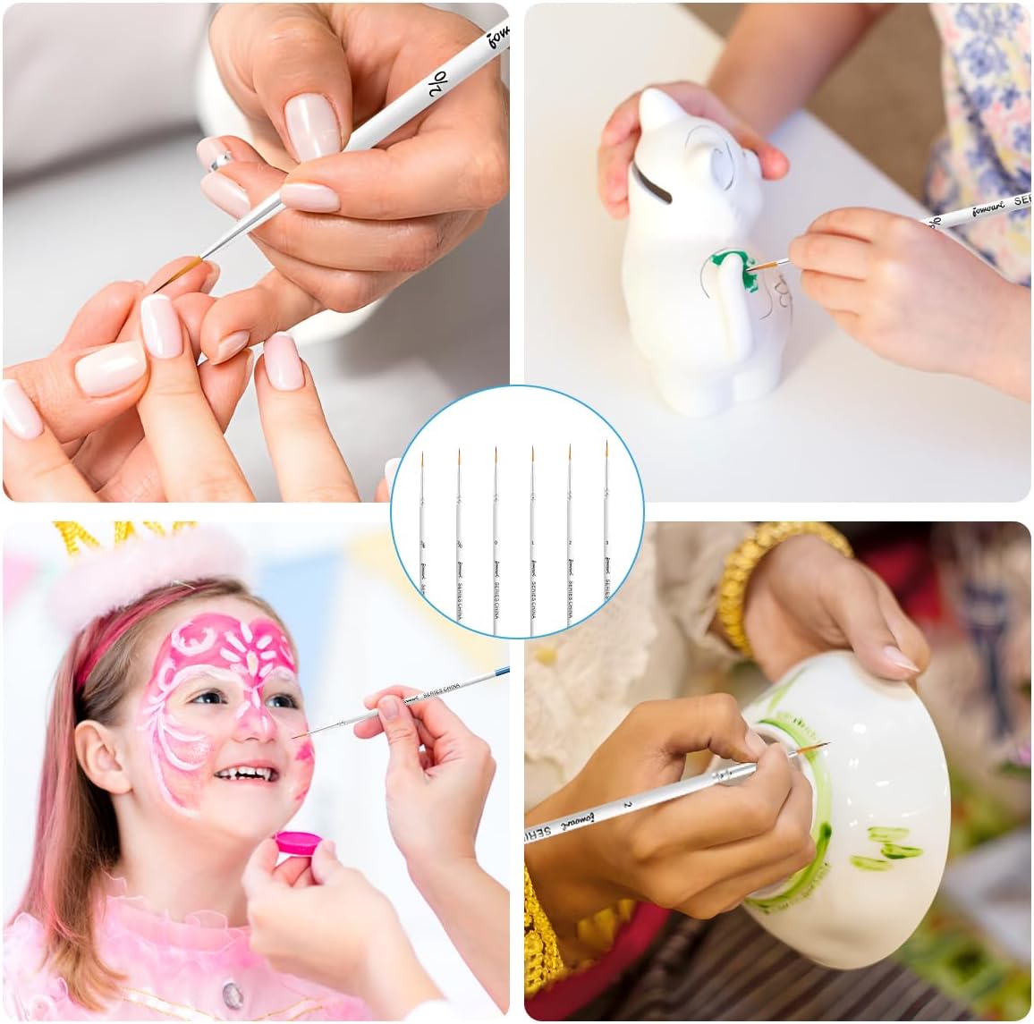 Pinceaux Rigger pour artistes : 6 pièces idéales pour peindre des lignes fines et détaillées Pour la peinture acrylique, aquarelle et la décoration des ongles – Image 6