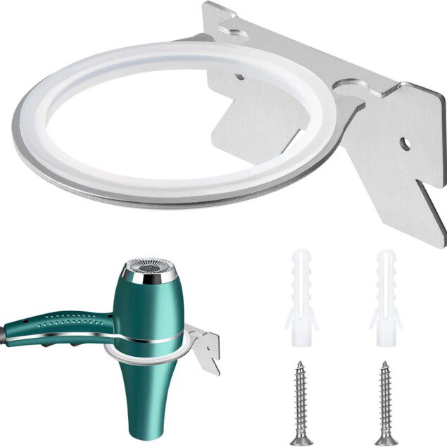 Support de sèche-cheveux en acier inoxydable : le choix élégant pour votre chambre à coucher ou vos toilettes