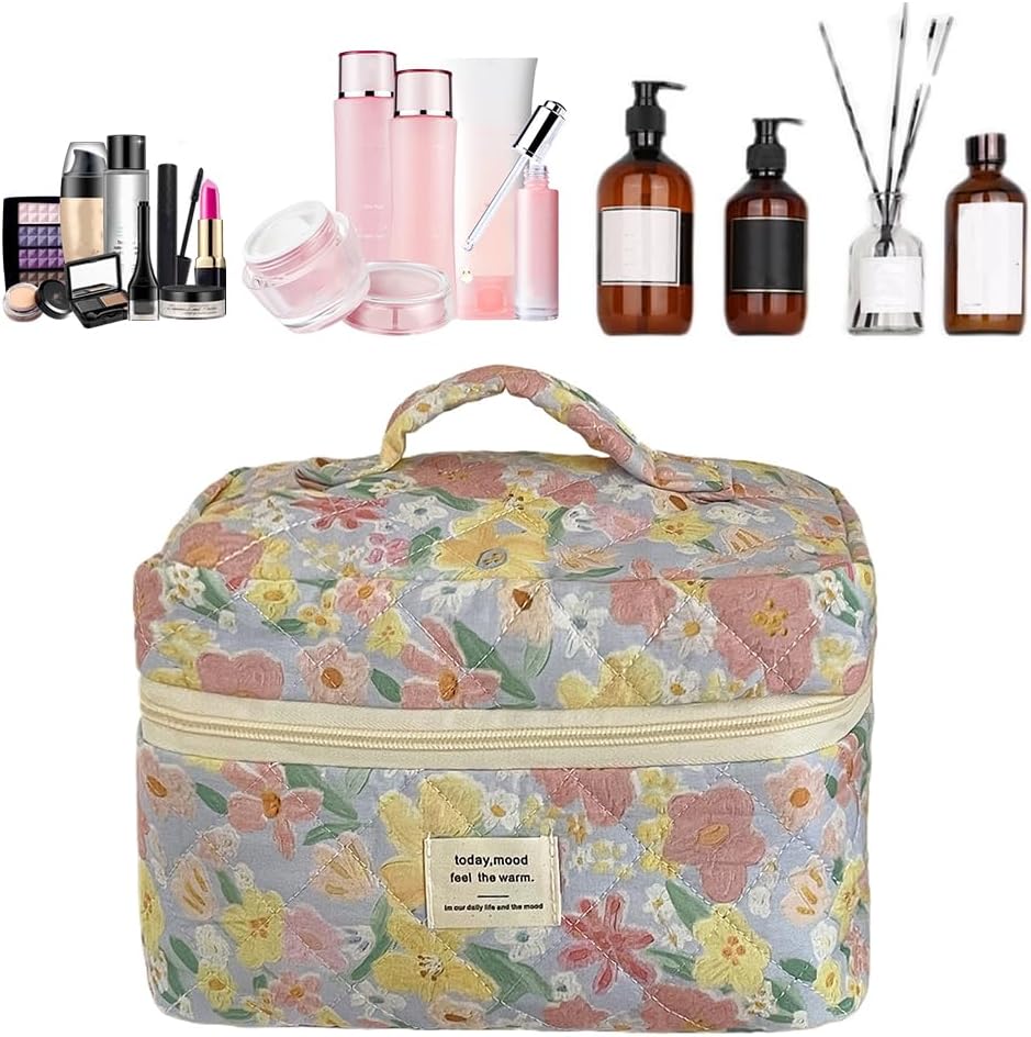 Trousse de toilette matelassée en coton doux : élégance et praticité pour les femmes en voyage – Image 2