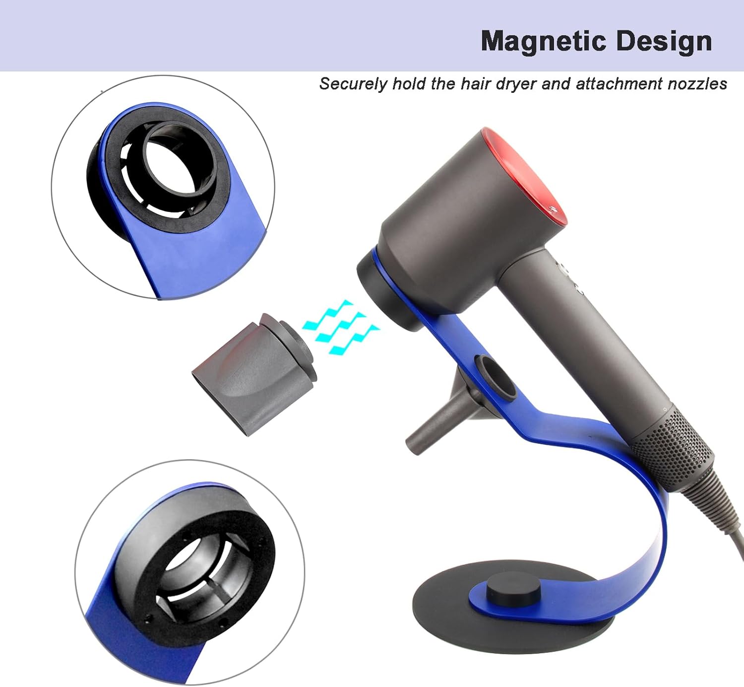 Support de sèche-cheveux magnétique pour les utilisateurs de Dyson Supersonic : organisation élégante et pratique dans votre salle de bain – Image 3