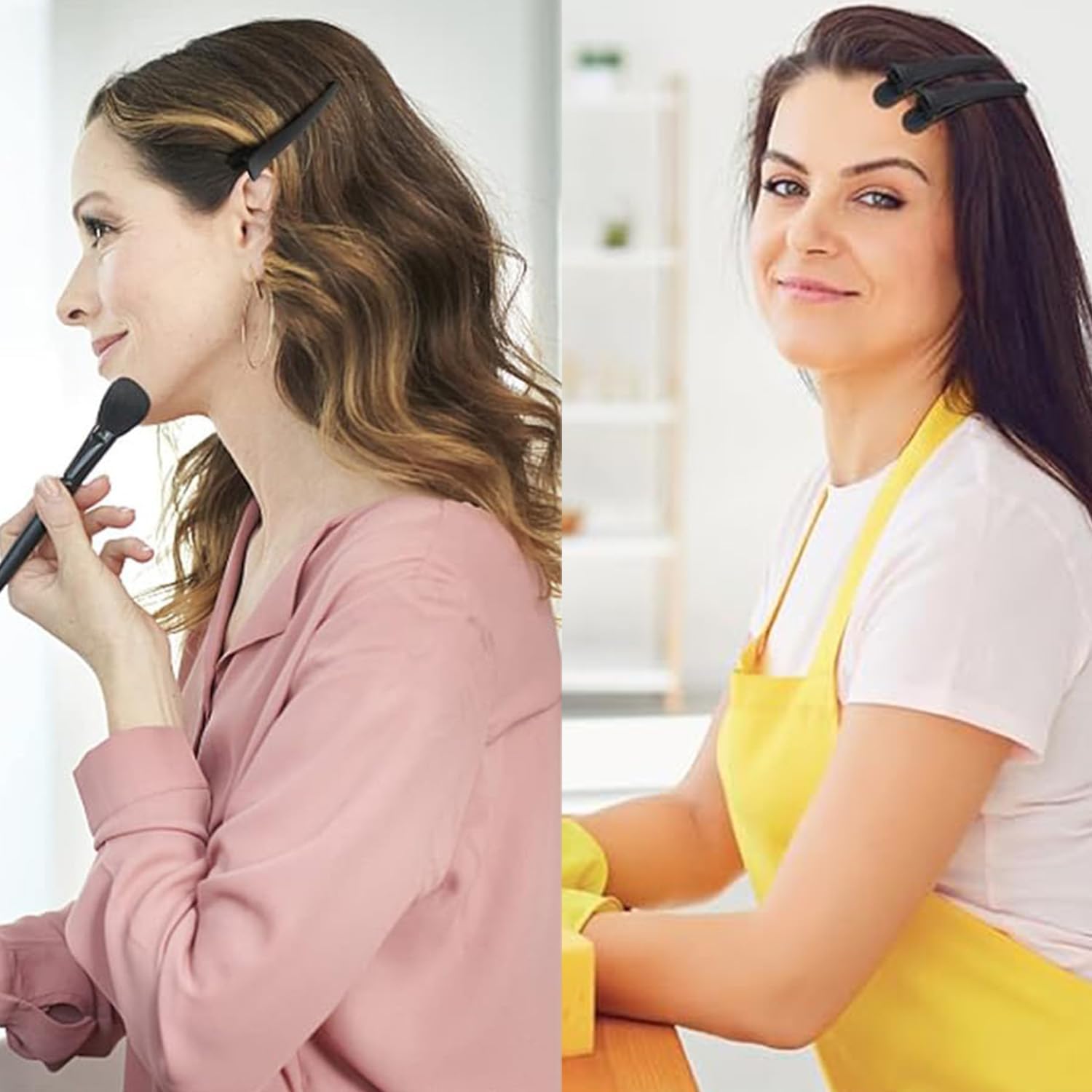 Pinces à cheveux professionnelles : 6 pièces antidérapantes pour coiffeurs et stylistes Idéales pour un sectionnement précis et une coupe de style impeccable – Image 5