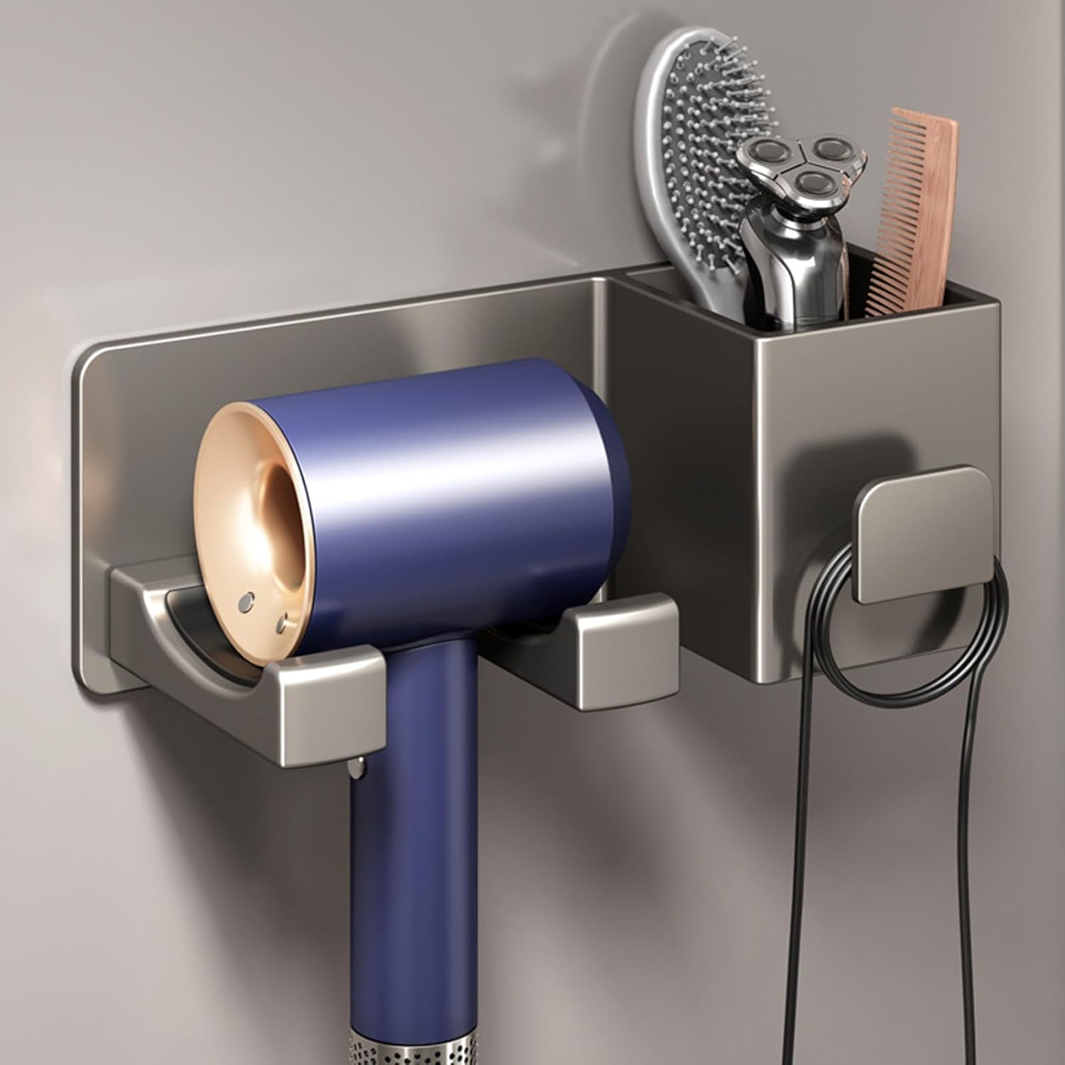 Sèche-cheveux pratique moderne : support mural pour un gain de place et une salle de bain toujours rangée – Image 6