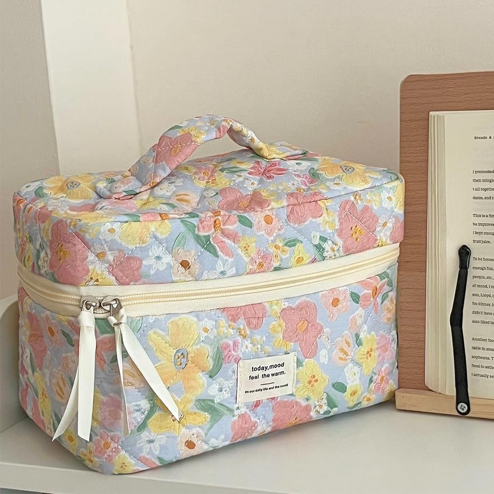 Trousse de toilette matelassée en coton doux : élégance et praticité pour les femmes en voyage – Image 5
