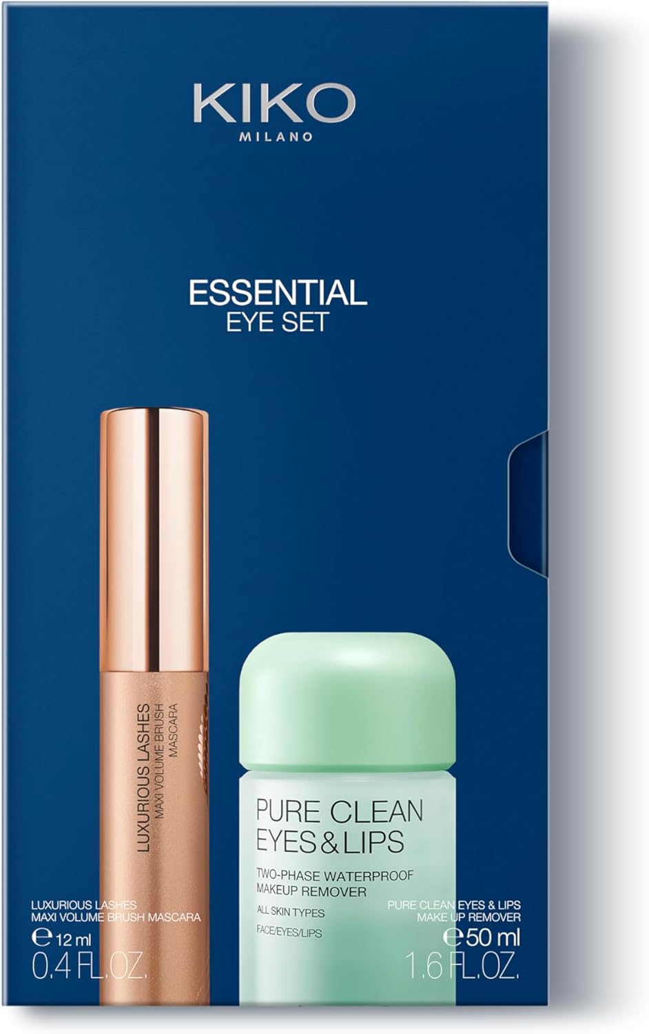 Kit maquillage essentiel : mascara effet cils remodelés et mini-démaquillant biphasé pour un regard captivant