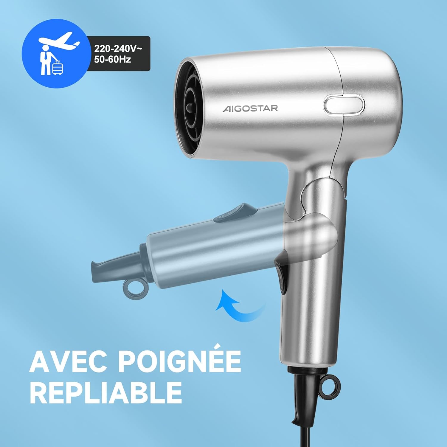 Sèche-cheveux compact de voyage : idéal pour les globe-trotteuses à la recherche de praticité et de sécurité – Image 2