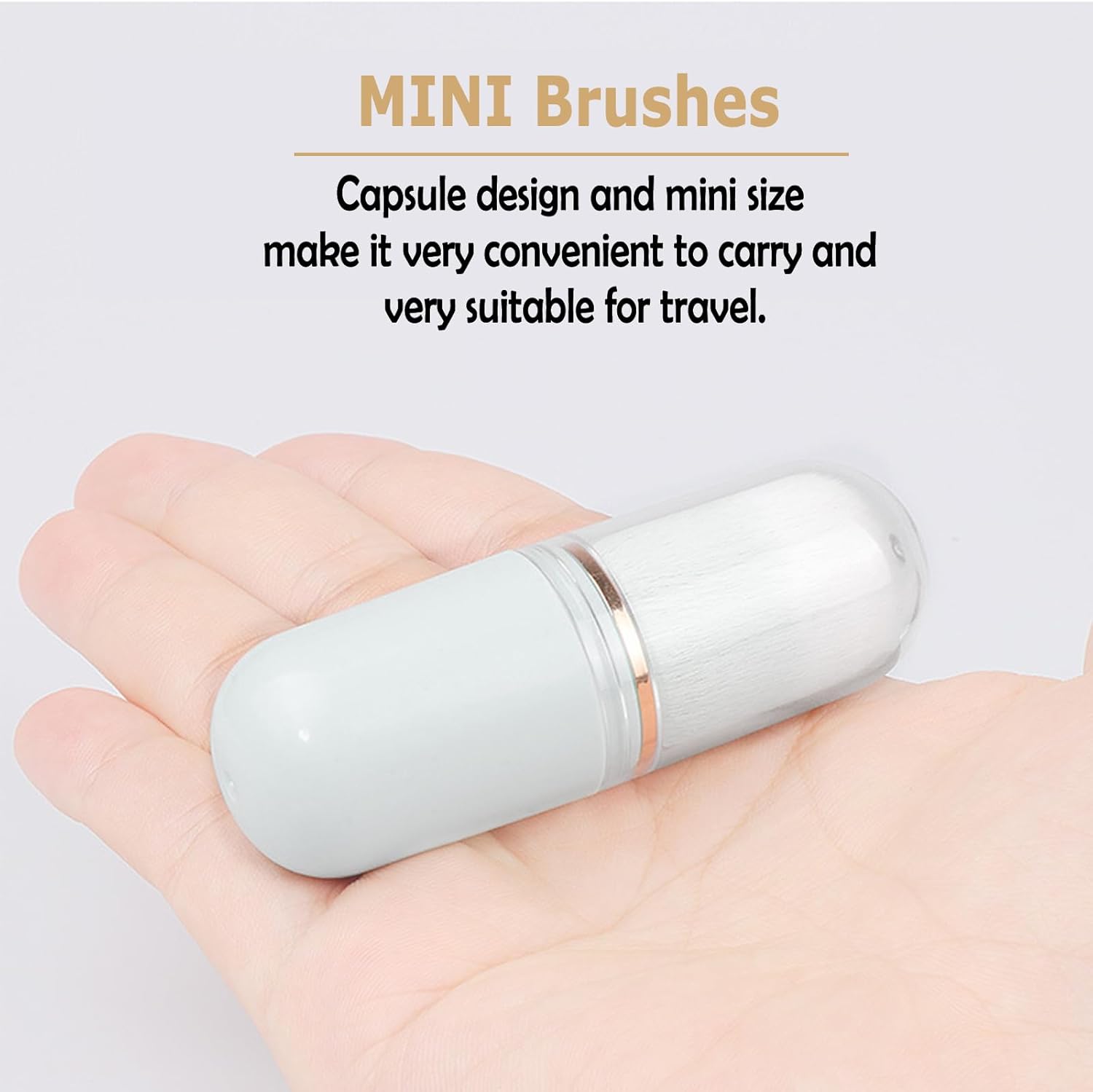 Pinceaux de maquillage rétractables : lot de 2 pour un teint parfait en voyage Idéal pour fond de teint, poudre et blush avec couvercle pratique – Image 4
