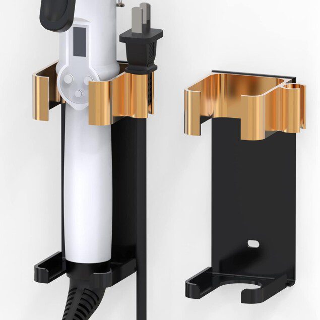 Supports muraux élégants pour fer à friser : lot de 2 pour un rangement optimisé