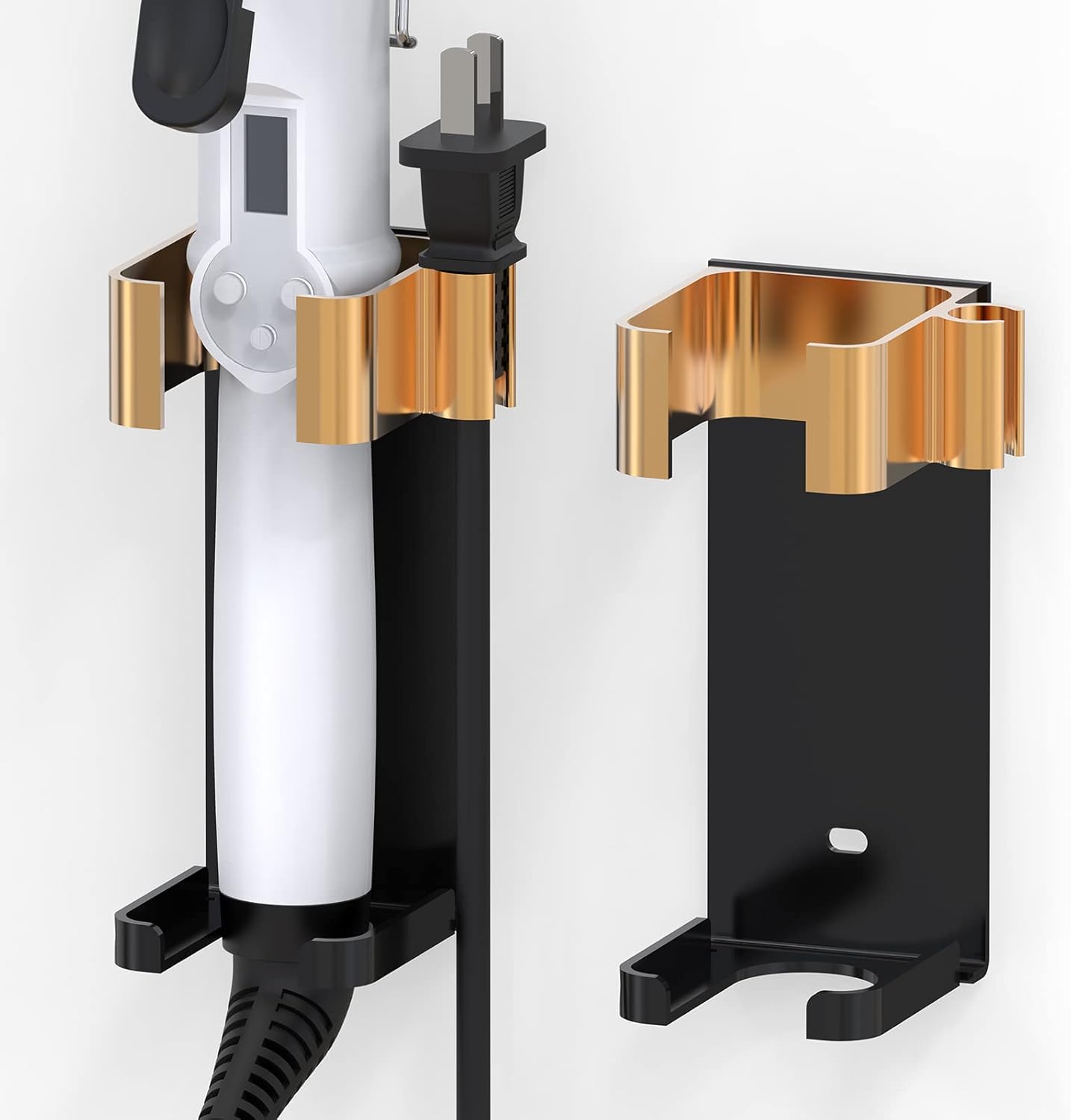 Supports muraux élégants pour fer à friser : lot de 2 pour un rangement optimisé