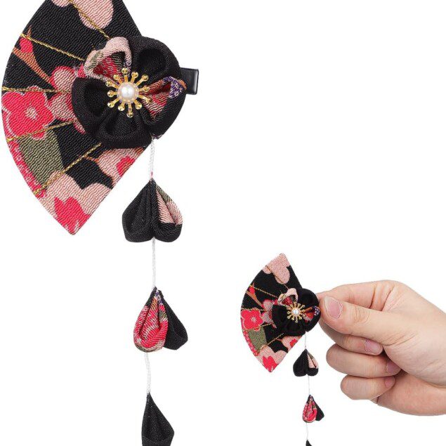 Épingle à cheveux fleur japonaise : accessoire rétro élégant pour femme en kimono