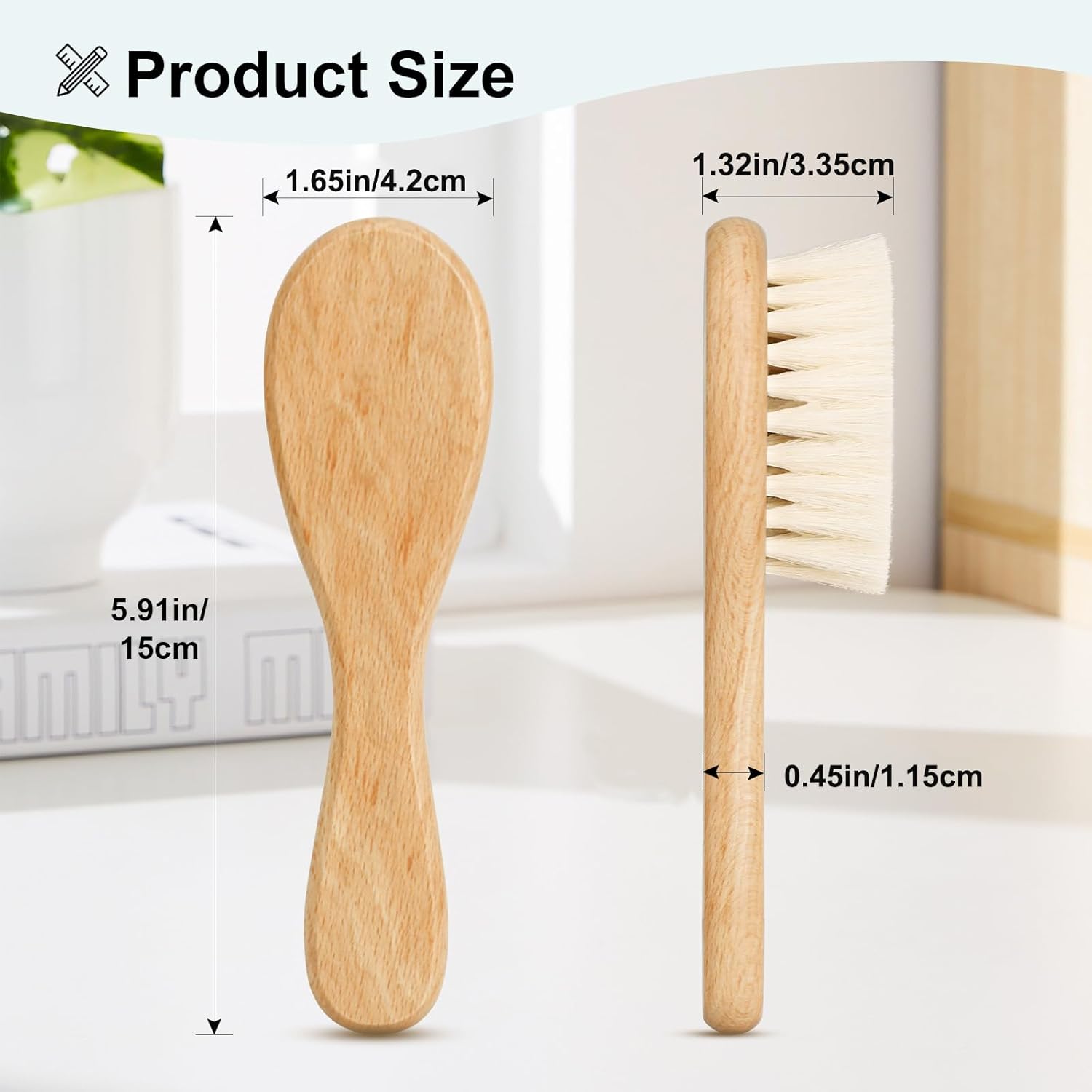 Brosse à cheveux bébé en bois : douceur premium pour un soin délicat du cuir chevelu des nouveau-nés – Image 4