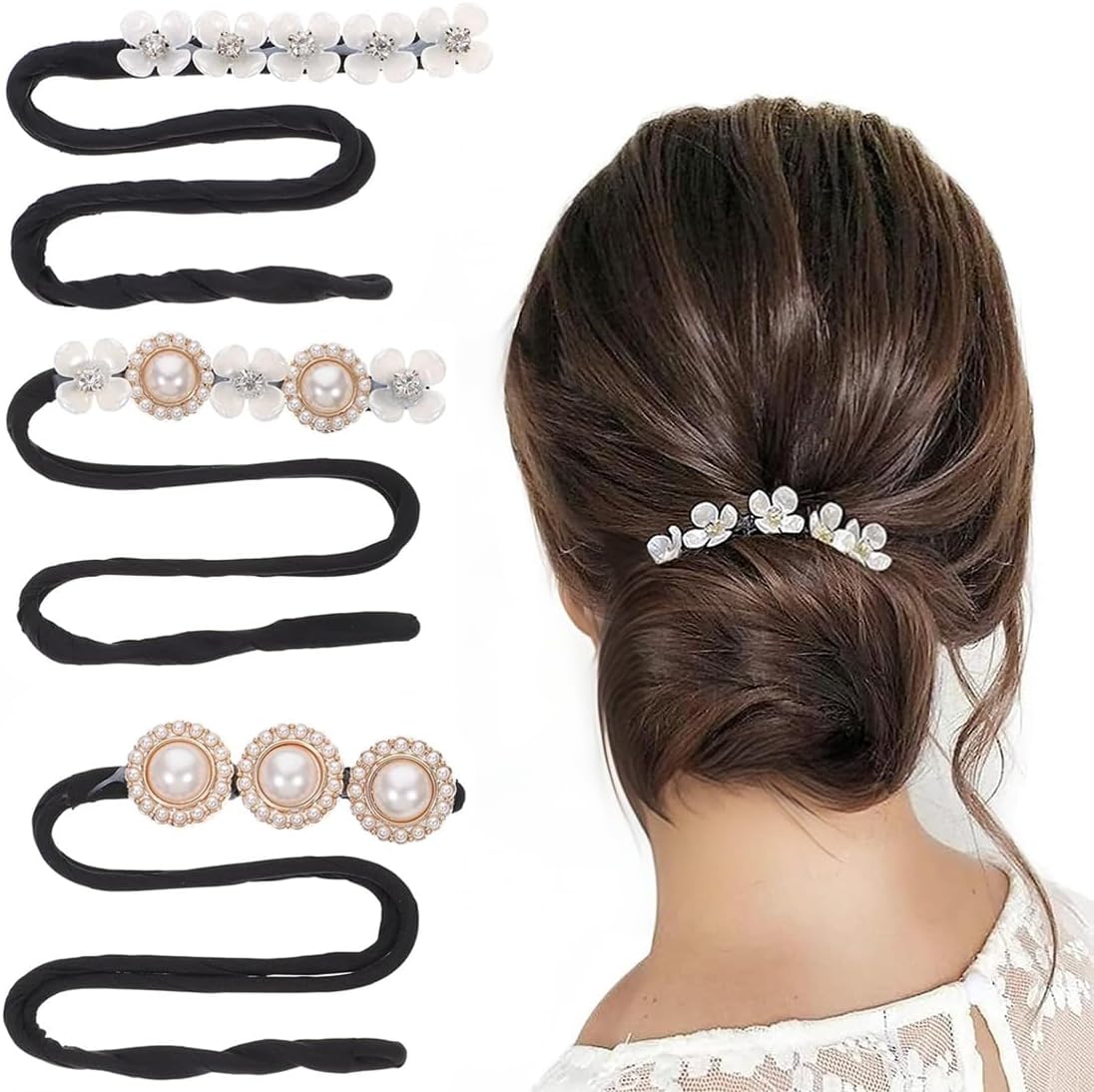 Chignon magique : 3 pièces pour un coiffage facile et élégant Découvrez notre ensemble de 3 pièces de chignon magique, idéal pour créer des coiffures donut ou bouclées en un rien de temps. Parfait pour les femmes pressées qui souhaitent ajouter une touche sophistiquée à leur look quotidien, cet accessoire de coiffure vous promet une tenue impeccable tout au long de la journée.
