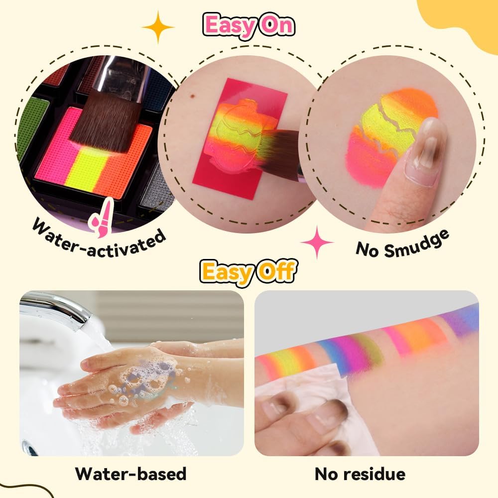 Palette de maquillage pour enfant : 26 couleurs vibrantes pour des fêtes inoubliables comme le carnaval, Halloween et Noël – Image 5