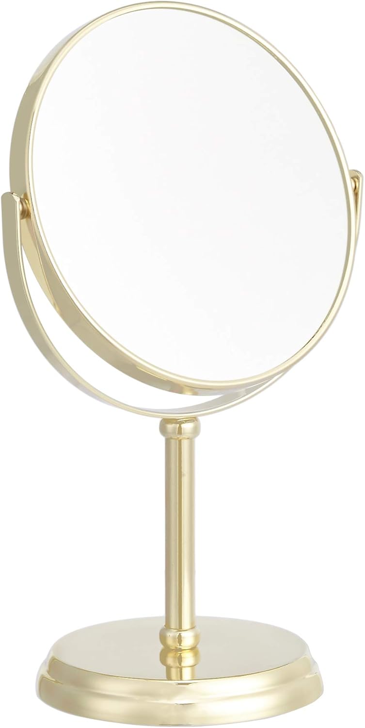 Miroir Grossissant Doré : Élégance et Praticité