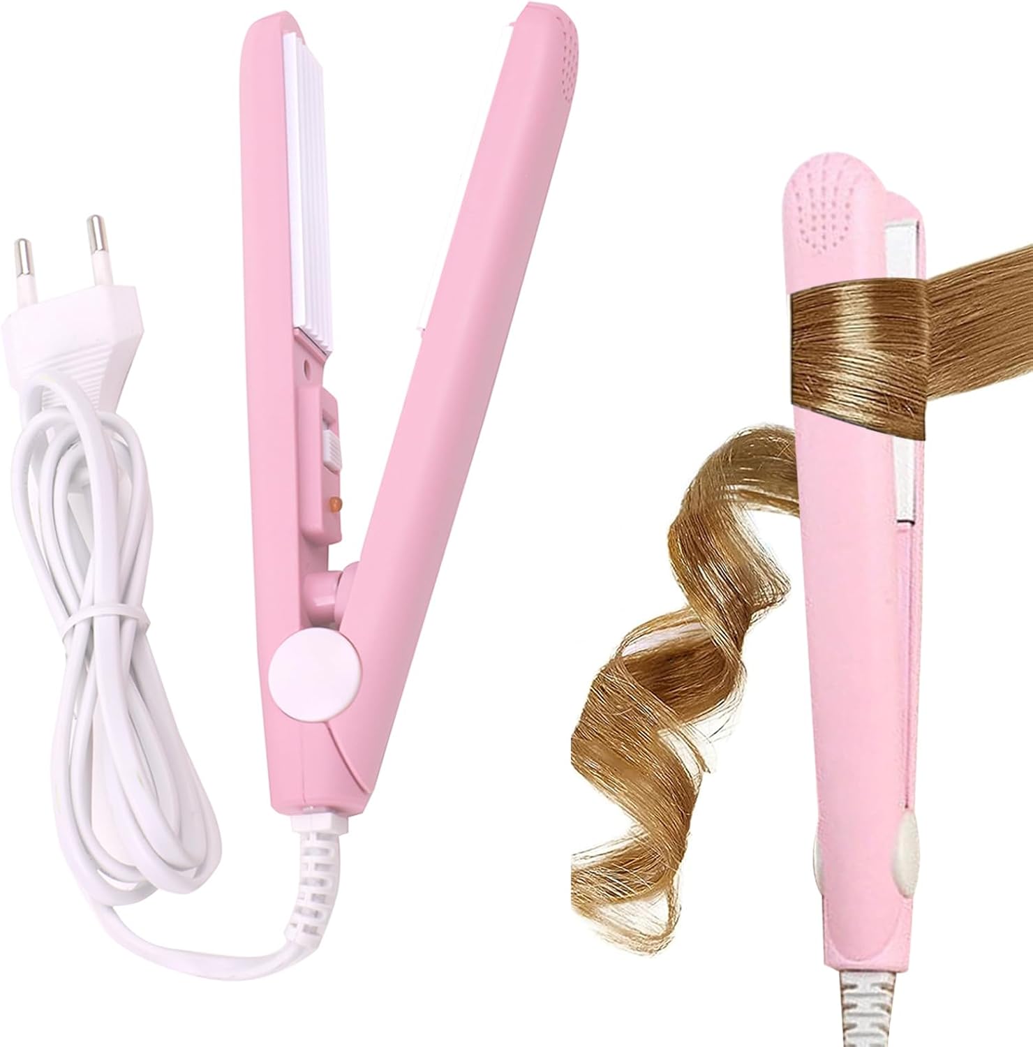 Fer à lisseur 2 en 1 mini en céramique : lisseur et fer à friser automatique pour cheveux courts et tous types, l’allié idéal pour un coiffage rapide et élégant