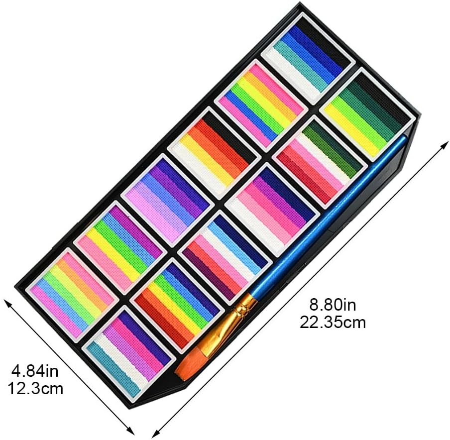 Palette de maquillage professionnelle arc-en-ciel : kit de maquillage non toxique pour enfants et adultes, idéal pour Halloween et les fêtes – Image 5