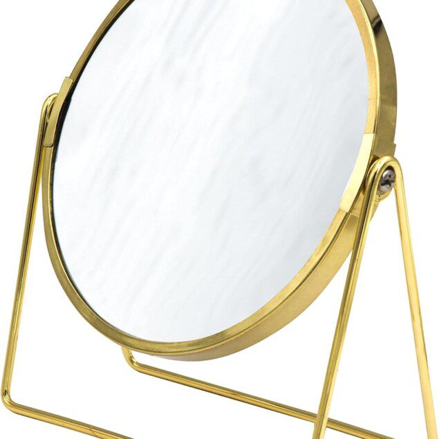 Grand miroir de maquillage sur pied avec grossissement 5X : pratique et moderne pour un maquillage parfait chaque jour