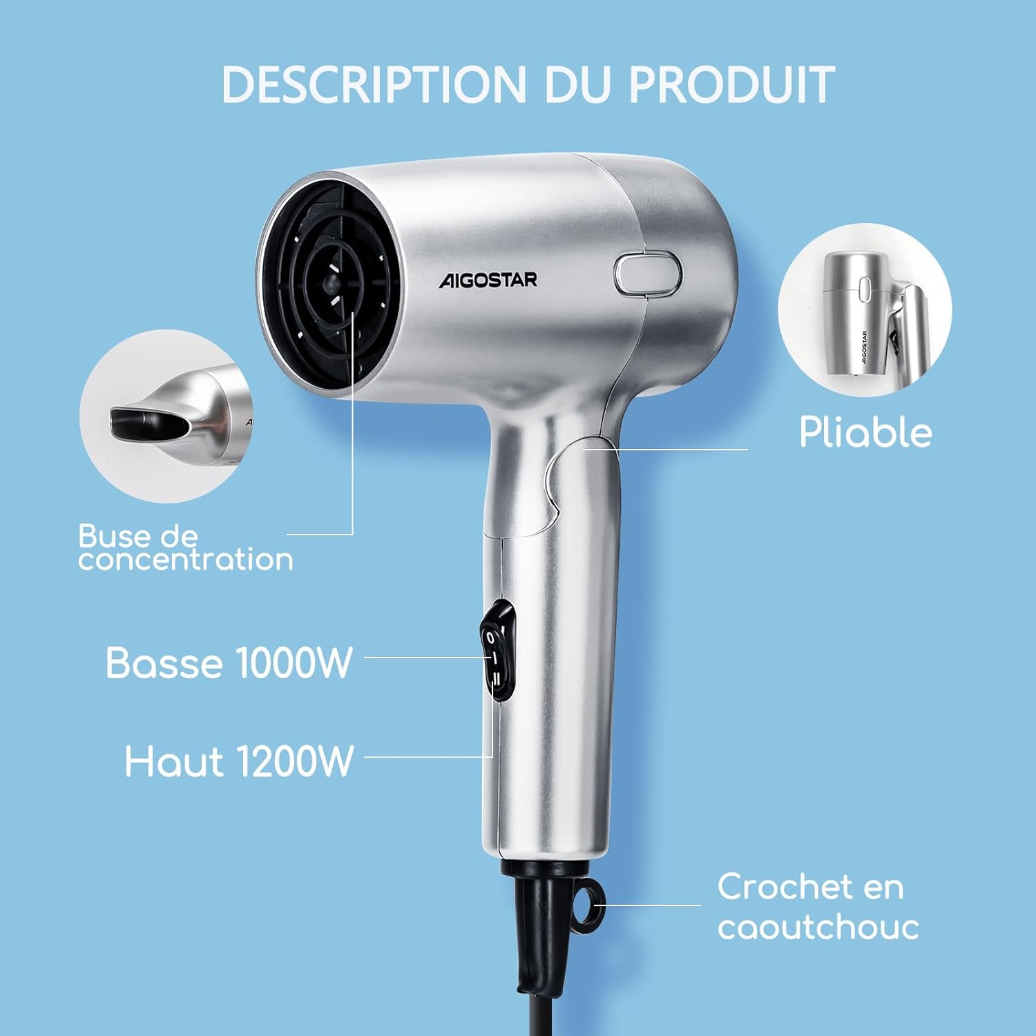 Sèche-cheveux compact de voyage : idéal pour les globe-trotteuses à la recherche de praticité et de sécurité – Image 4