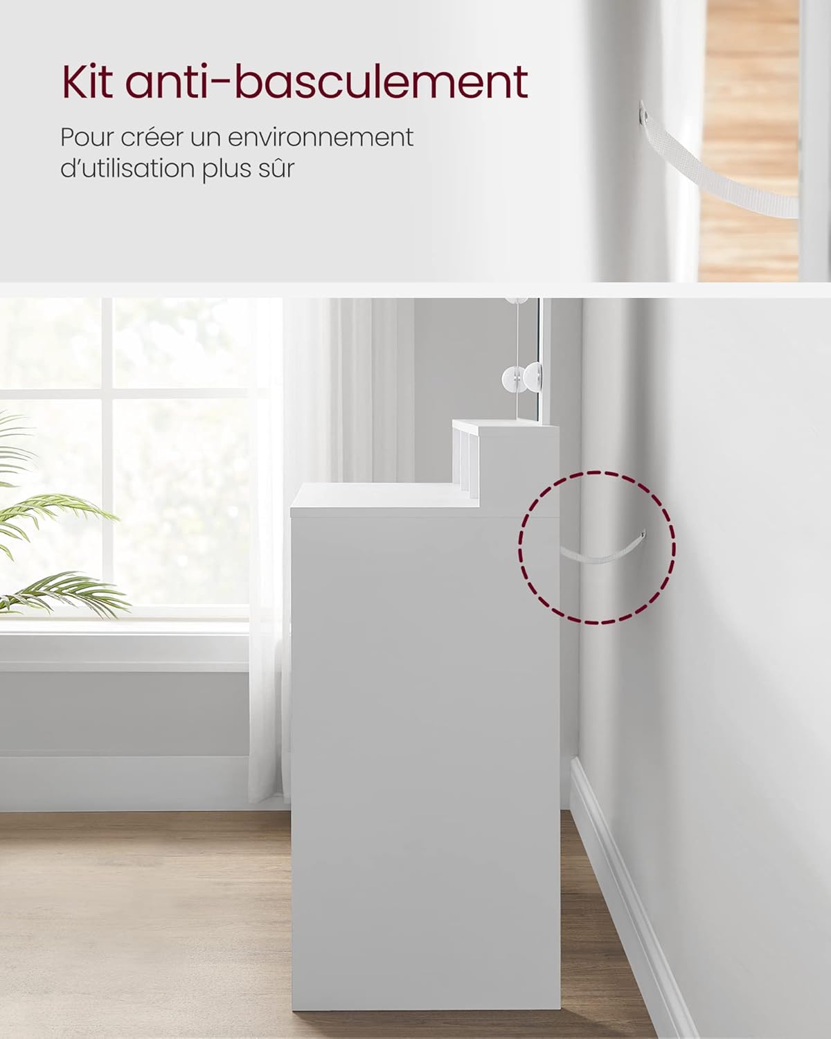Coiffeuse moderne avec grand miroir LED : l'alliée parfaite pour les passionnées de beauté – Image 8