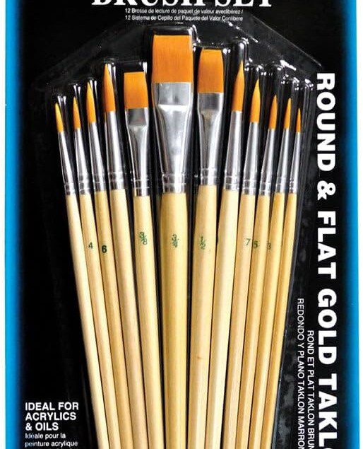 Set de pinceaux ronds et plats en Taklon Or : l'outil idéal pour les artistes en quête de précision et de créativité