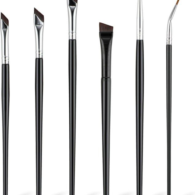 Pinceaux de maquillage : kit de 6 pièces pour un eye-liner parfait et des sourcils impeccables   Des outils de précision pour sublimer votre regard avec élégance  