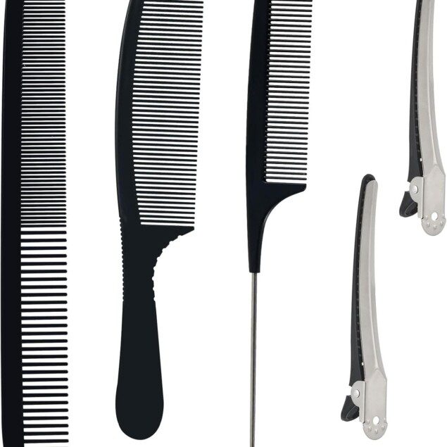 Peignes de coiffure anti-statique : ensemble complet pour des coiffures impeccables
5 peignes variés avec 2 pinces à cheveux pour un coiffage facile et résistant à la chaleur