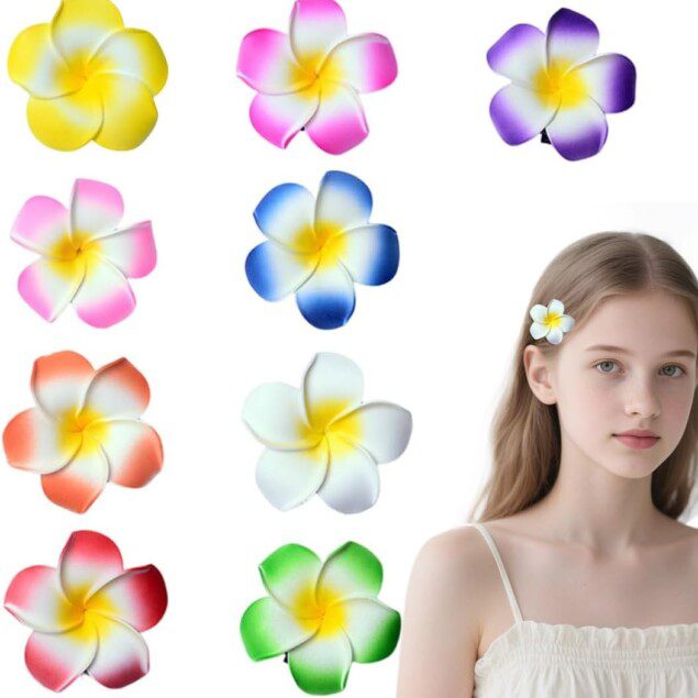 Pinces à cheveux fleurs hawaïennes : l'accessoire tropical incontournable pour femmes en vacances