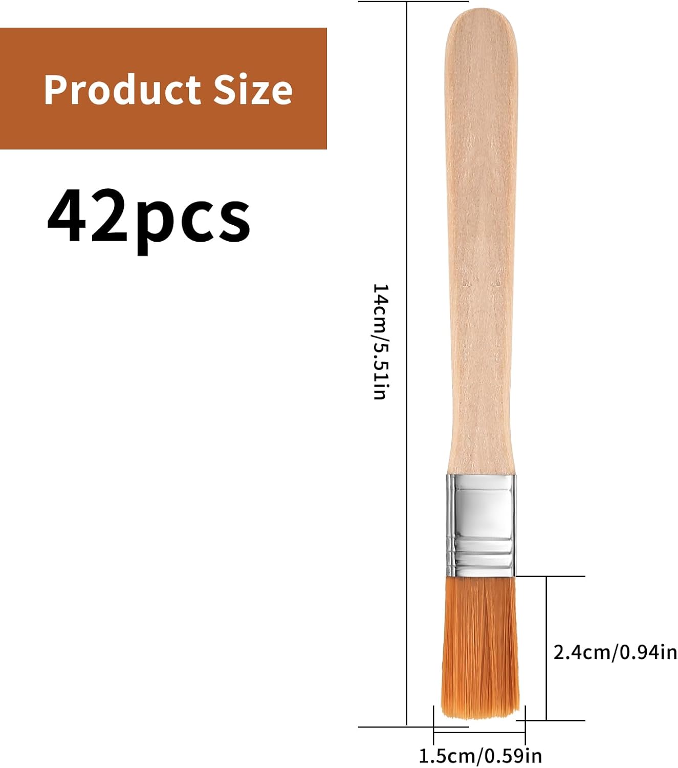 Petits pinceaux de peinture : le set idéal pour les bricoleurs créatifs 42 pcs de pinceaux plats de 13 cm pour un travail précis en peinture acrylique, vernis et collage – Image 2