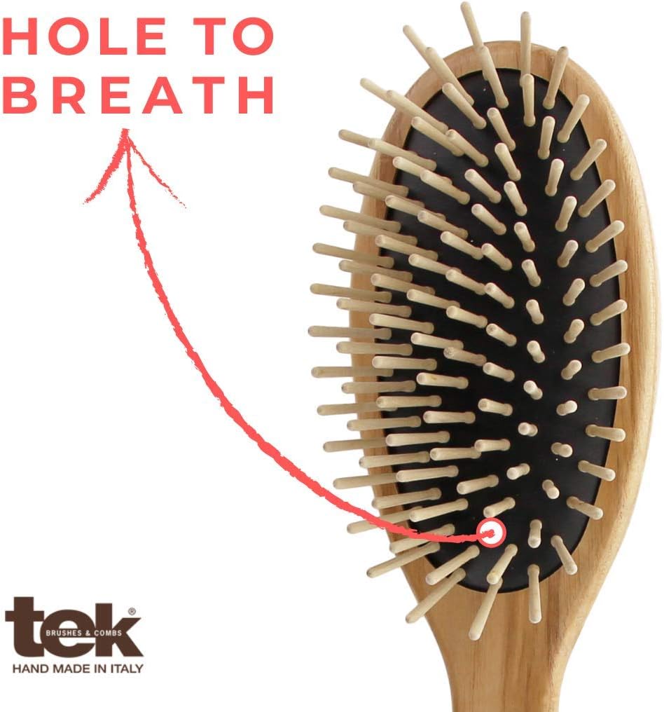 Grande brosse ovale à picots réguliers en bois de frêne : un soin doux et naturel pour tous les types de cheveux – Image 2