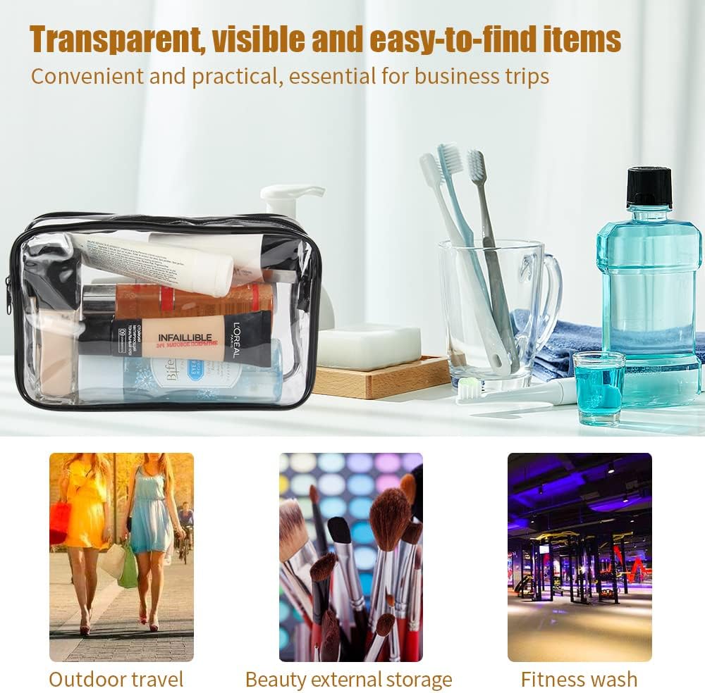 Trousse de toilette transparente 4 pcs : l'accessoire indispensable pour hommes, femmes et enfants en voyage – Image 6