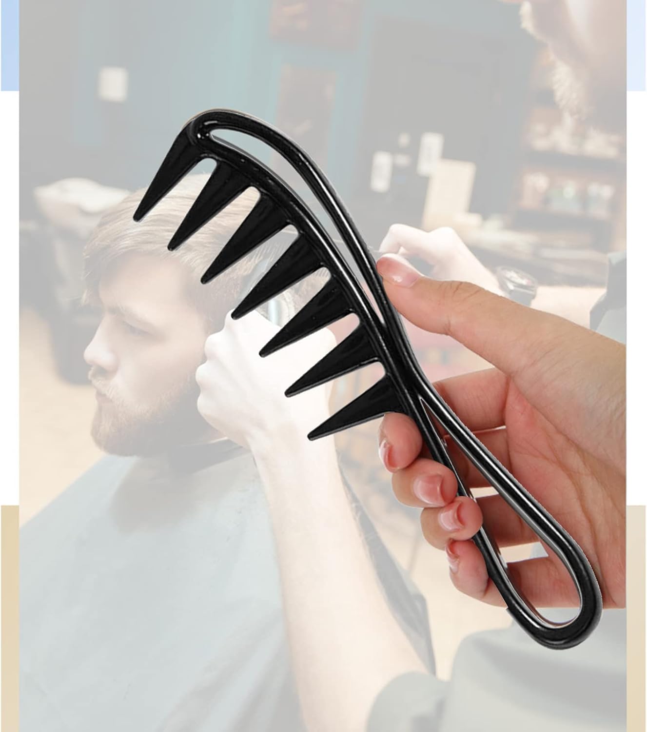 Peigne à dents larges pour cheveux bouclés : un ensemble professionnel anti-statique et résistant à la chaleur – Image 4