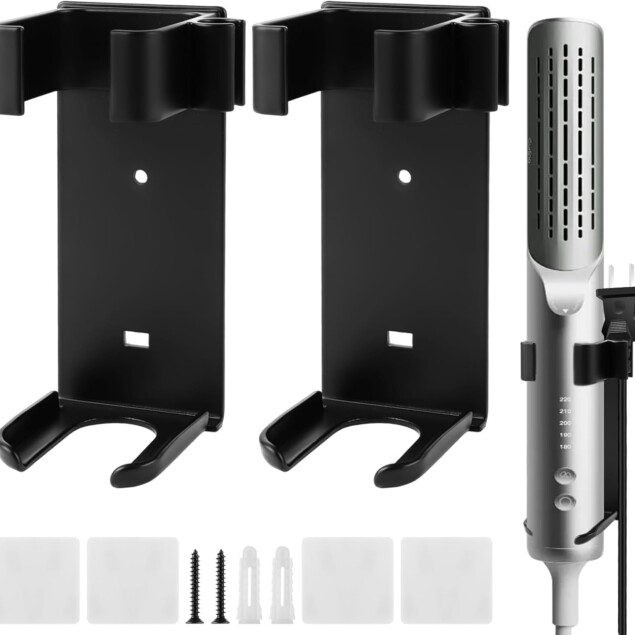 Supports muraux pour Dyson Airwrap : lot de 2 en aluminium, idéal pour un rangement élégant et pratique des fers à lisser