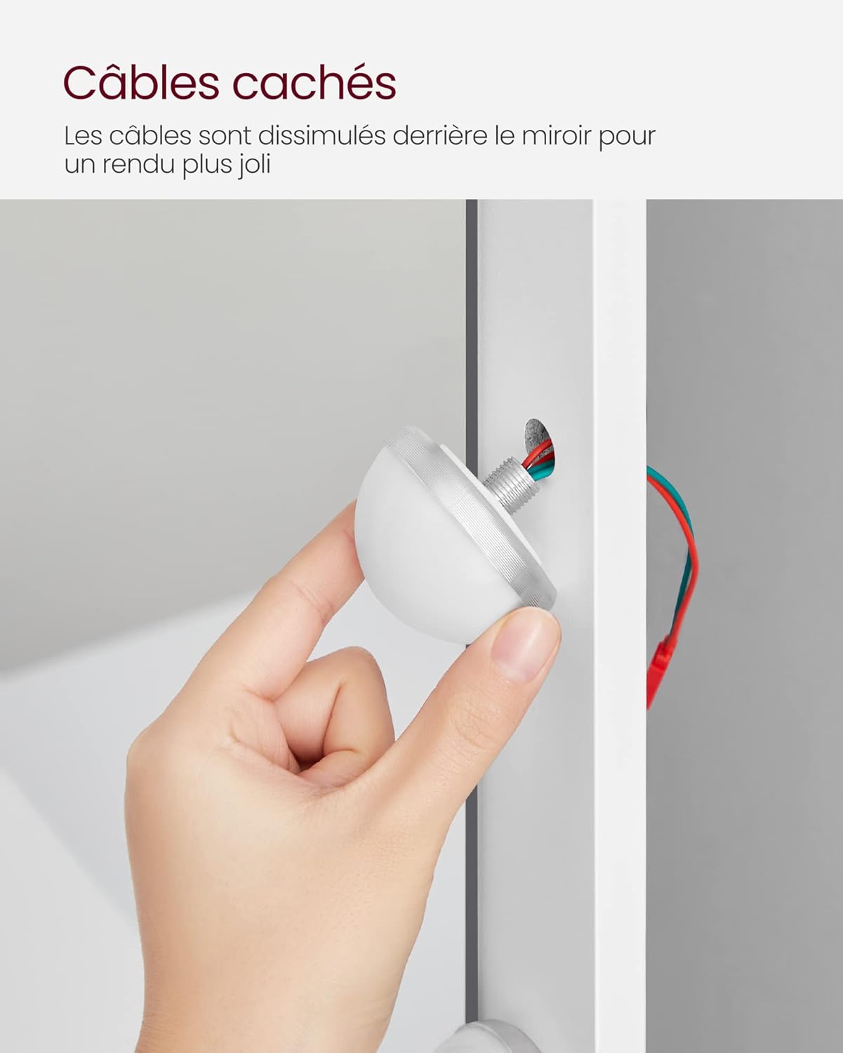 Coiffeuse moderne avec grand miroir LED : l'alliée parfaite pour les passionnées de beauté – Image 7