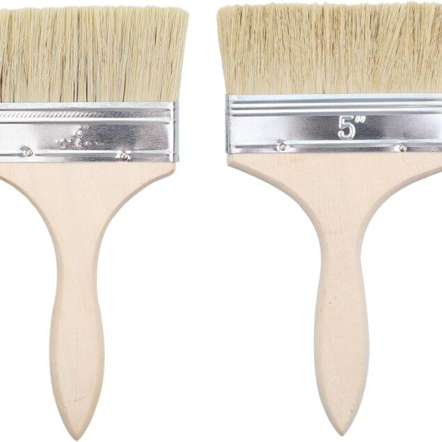 Pinceaux en soie pour peinture : set de 2 pinceaux plats pour une finition parfaite sur grandes surfaces