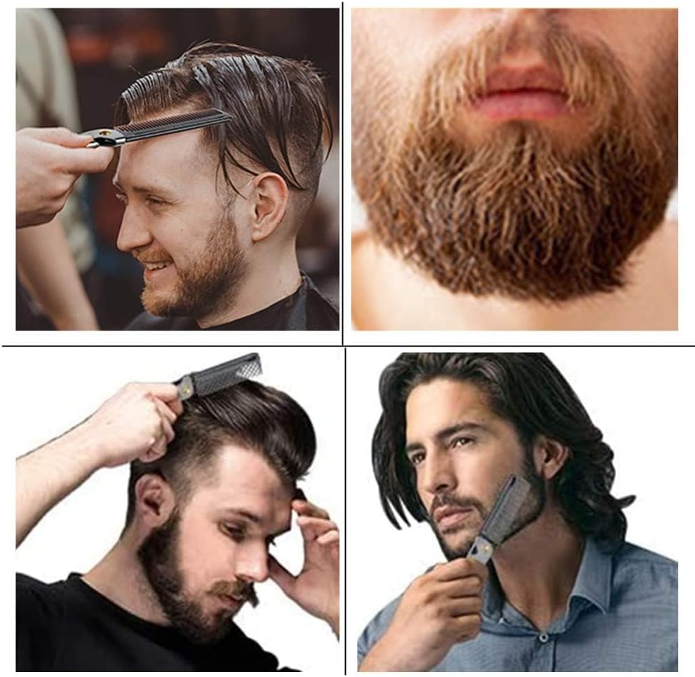 Peigne à cheveux et à barbe en acier inoxydable : l'outil idéal pour l'homme élégant en quête de style – Image 3