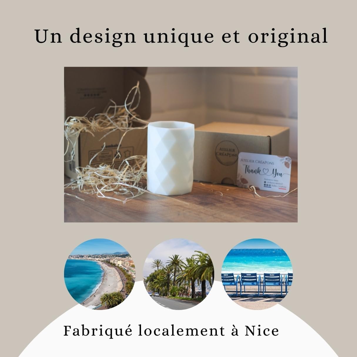 Pot à crayons blanc à motif géométrique : l'accessoire élégant pour votre bureau – Image 4