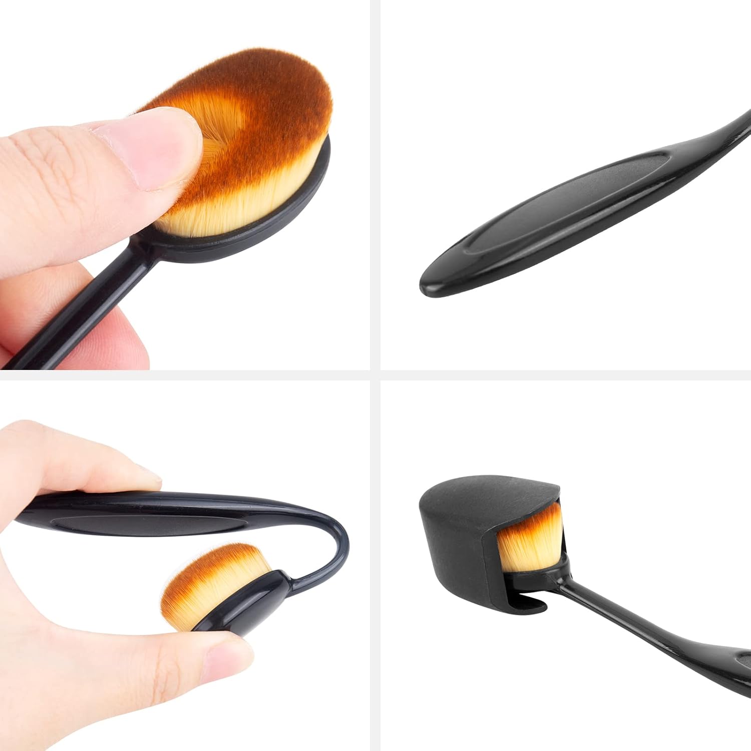 Pinceau de maquillage ovale de qualité supérieure : l'outil essentiel pour un teint parfait et un contouring maîtrisé – Image 4